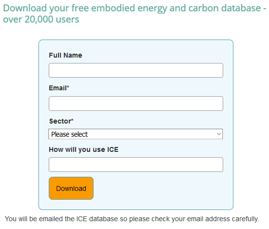 海外の排出原単位データベース ⑤Inventory of Carbon and Energyの使用方法の画面例